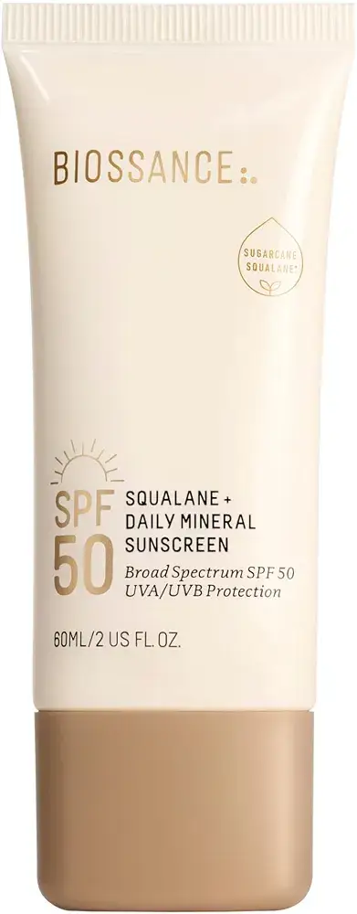 کرم ضدآفتاب روزانه مینرال حاوی اسکوالن دارای spf50+ بایوسانس